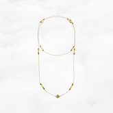 Длинное ожерелье с девятью драгоценными камнями земляного тона